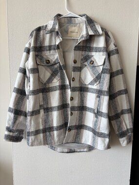Thread & Supply Plaid Cream Jacket - Size XS
